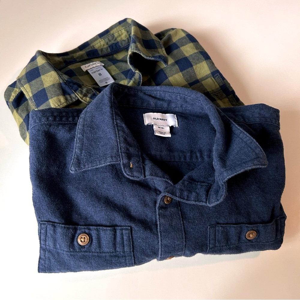 Bundle of two boys button-front shirts